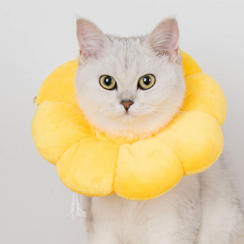 XSQD Neck Collar Cat Collar Soft Cat Protective Collar Anti Bite Safety Adjustable Protective Collar, Recovery After Surgery or Wound, Pets Small Dogs Kittens (M) Yellow M - PawsPlanet Australia