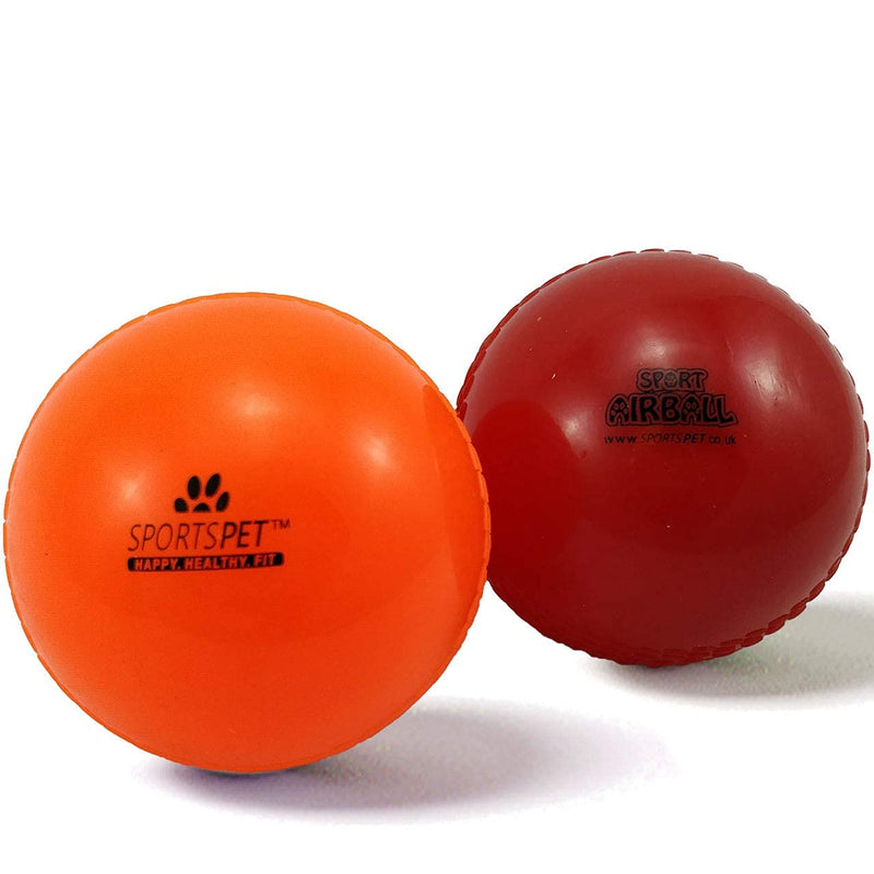 SPORTSPET AIRBALLS - Throw Ball - Floats - Durable and Flexible - Non Toxic Natural Rubber - Brightly Colored - Dog Ball - 2 pack - PawsPlanet Australia