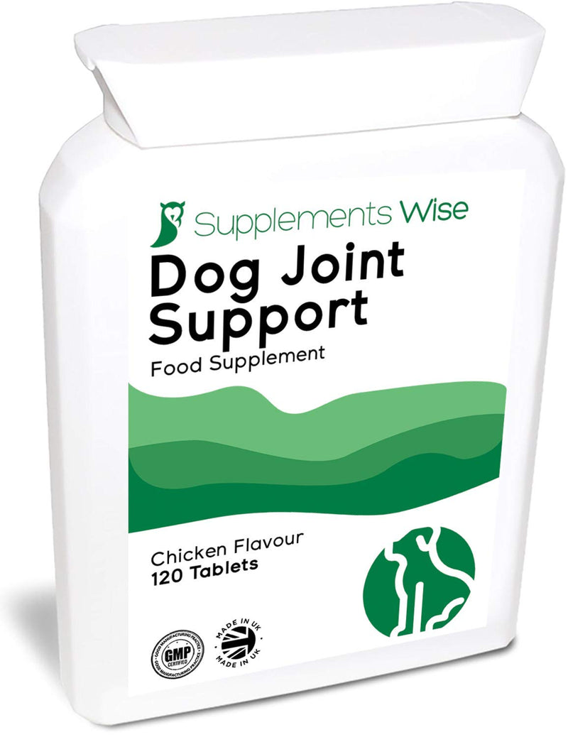 Supplements Wise Dog Joint Care Supplements - With Glucosamine and Chondroitin For Dogs - Powerful Pain Relief Anti Inflammatory Complex - Arthritis Mobility Support - 120 Chicken Flavour Tablets 120 Count (Pack of 1) - PawsPlanet Australia