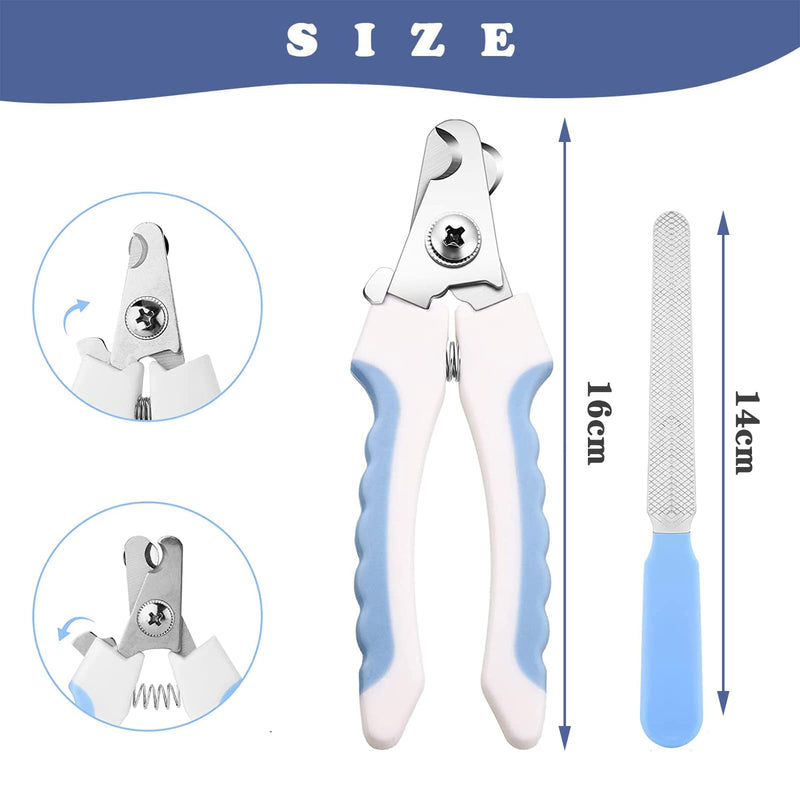 Professional claw scissors for dogs and cats - stainless steel claw pliers with nail file - high quality claw care cutter for pets - nail clippers with safety protection L - PawsPlanet Australia