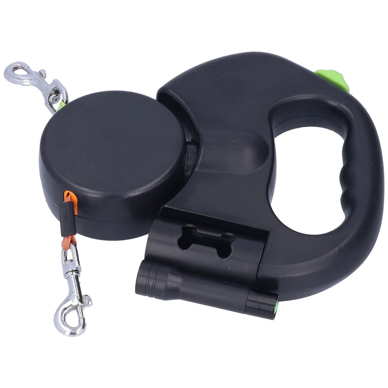 Nimoa Dog Leash, Automatic Dog Leash Retractable Double Dog Leash Dog Lead Pet Leash 1 Tow Rope 2 Retractable Double Dog Leash with Flashlight and Bag Dispenser - PawsPlanet Australia