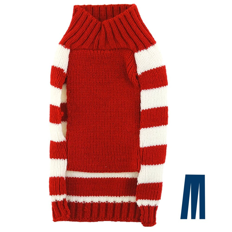 [Australia] - Mikayoo pet Sweater Small Dog/cat,Ugly Sweater,Color Horizontal Stripes,Christmas Holiday Xmas, Elk Series, Reindeer Series M Red/White HD 