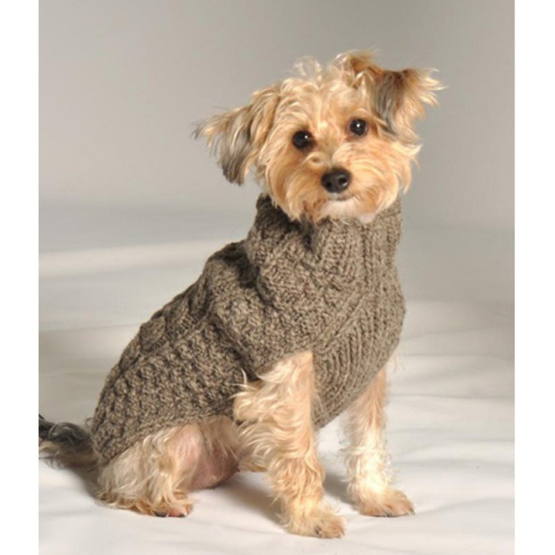 Chilly Dog Cable Dog Sweater, XX-Small, Grey - PawsPlanet Australia