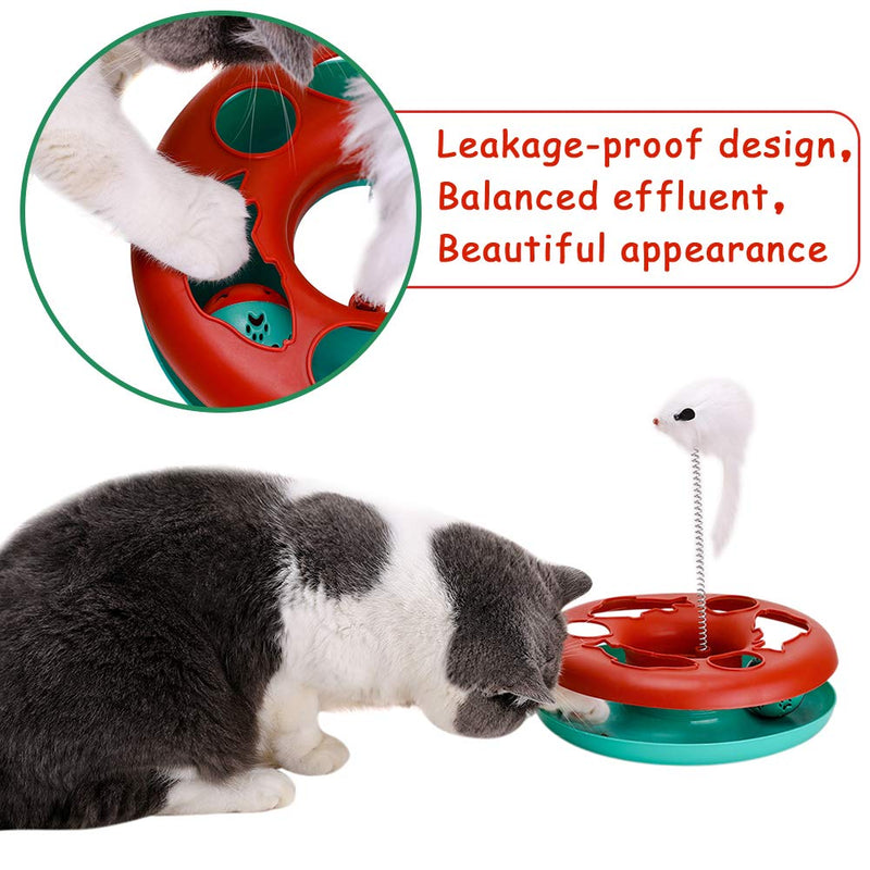 Cat Toys, Cat Toys for Indoor Cats,Interactive Kitten Toys Roller Tracks with Catnip Spring Pet Toy with Exercise Balls Teaser Mouse Christmas red - PawsPlanet Australia