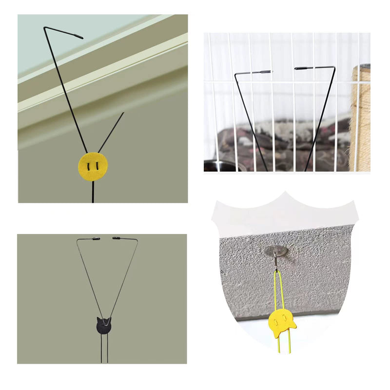 Yang Xin.Style Interactive Cat Toy Angel with Feathers Feather Intelligence Toy for Cats Feather Toy for Kittens with Suction Cups Rope Mouse Swing with Own Door Frame - PawsPlanet Australia