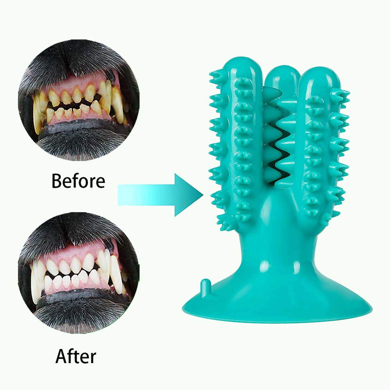 Vimi Dog Suction Cup Chew Toys, Puppy Toothbrush Stick Indestructible Durable Toy for Aggressive Chewers Bite Resistant Interactive Toys for Small Medium Pet Teeth Cleaning,Food Treat Dispensing Turquoise - PawsPlanet Australia