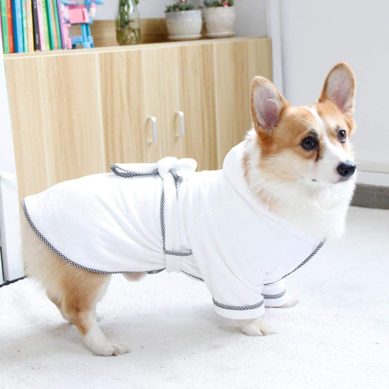 Easy-topbuy Pet Robe Dog Night Gown, Warm Pajamas Dog Dressing Gown With Adjustable Waistband Quick-drying Absorbent Bath Robe Pet Coat S/M/L/XL L - PawsPlanet Australia