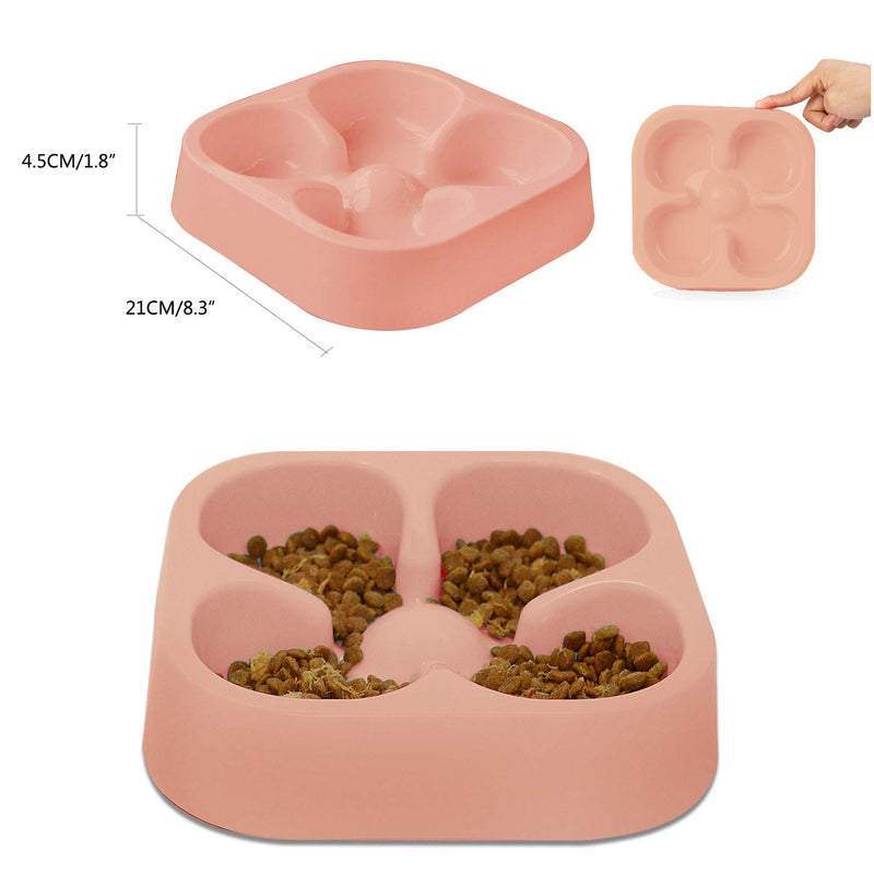 Hifrenchies Healthy Slow Feeding Dog Bowl for French Bulldog -Slow Feeder Dog Bowl Fun Feeder No Chocking Dog Cat Food Water Bowl with Striped or Four-Leaf Clover Pattern (Four-Leaf Clover Bowl Pink) Four-Leaf Clover Bowl Pink - PawsPlanet Australia