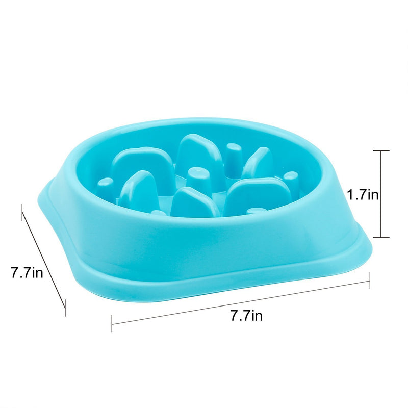 [Australia] - Baobeir Slow Feeder Bowl, Fun Feeder Interactive Bloat Stop Dog Bowl, Eco-Friendly Durable Non Toxic Bamboo Fiber Slow Feed Dog Bowl Blue 