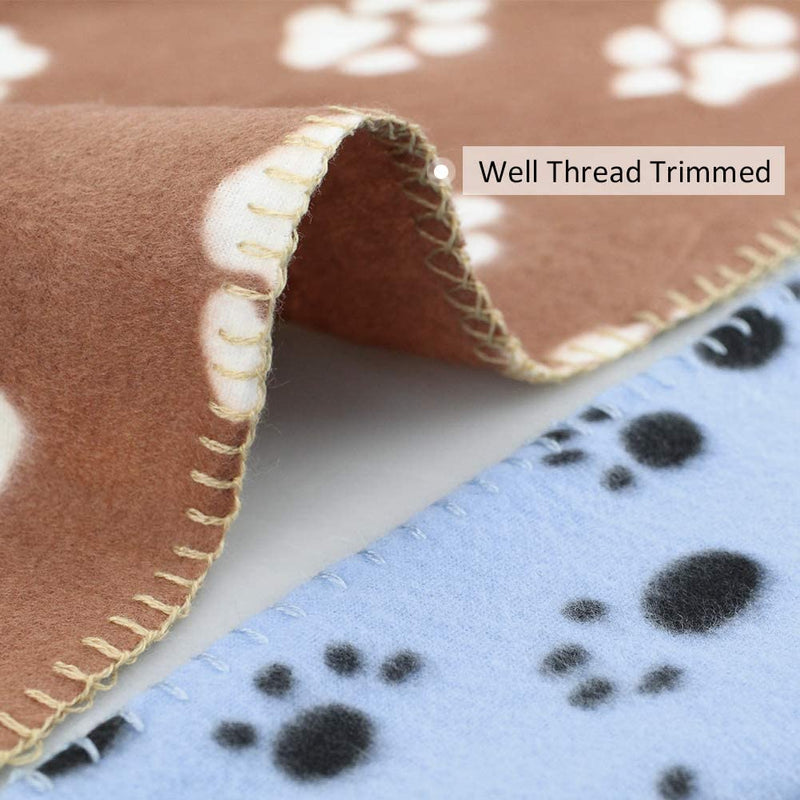 Comsmart Pet Blanket Dog Cat Soft Fleece Blankets Sleep Mat Pad Bed Cover with Paw Print for Kitten Puppy and Other Small Animals 6 Pack of 24x28 Inches - PawsPlanet Australia