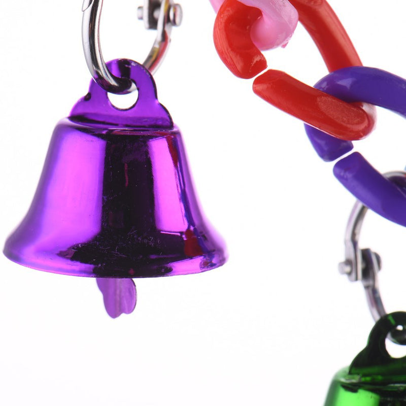 [Australia] - Hypeety Bird Parrot Ringer Bells Toy Colourful Hanging Swing Bridge Ladder Pet Hamster Parrot Acrylic Chew Perch Metal Bell Birds Toy Lovebird Cage Accessories Swing Acrylic Chew Toy 