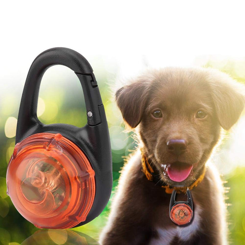 Pssopp Dog Light Pendant LED Light Pendant Key Chain Warning Light Clips LED Flashing Light Safety Pendant for Dogs for Camping Hiking Walking (Orange) orange - PawsPlanet Australia