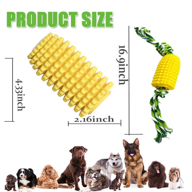 [Australia] - KTT Dog Chew Toys,Safe & Long Lasting Corn Chewable Sticks with Cotton Rope Knot Toy - Tough Alternative Chewing Sticks for Dogs 