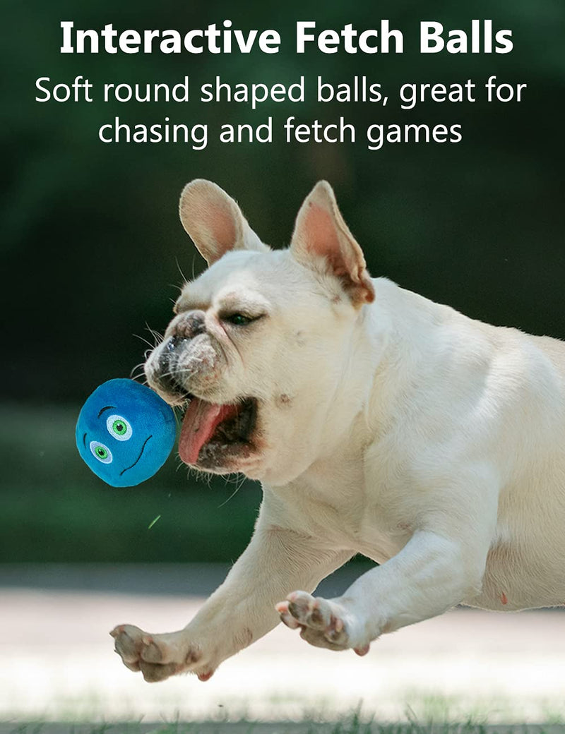 Dog Toys, 8 Pack Soft Stuffed Plush Balls Pet Chew Squeake Toy , Interactive Fetch Play for Small Medium Pets - PawsPlanet Australia