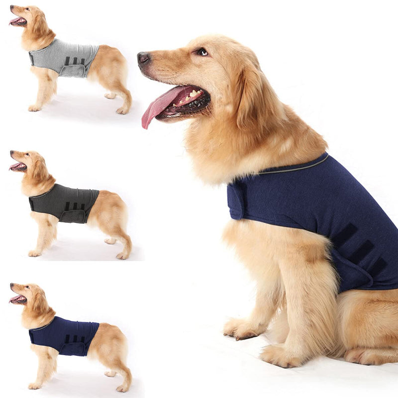 Anti-Anxiety Dog Jacket Dog Calming Coat Pet Stress Relief Shirt Warm Calming Vest Lightweight Thunder Dog Wrap Dog Anxiety Jacket (Light Gray M) M. Light Grey - PawsPlanet Australia