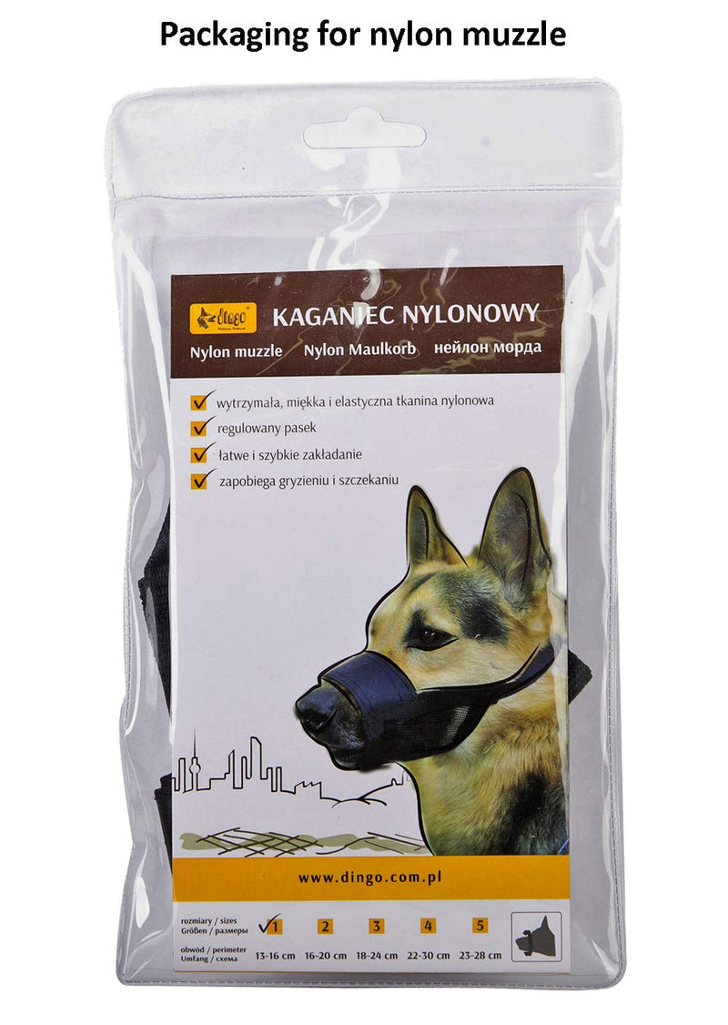 Dingo Nylon Muzzle for Parson Russel Pinscher, Miniature Schnauzer, Puppy, Small Breeds 16774 S New - PawsPlanet Australia