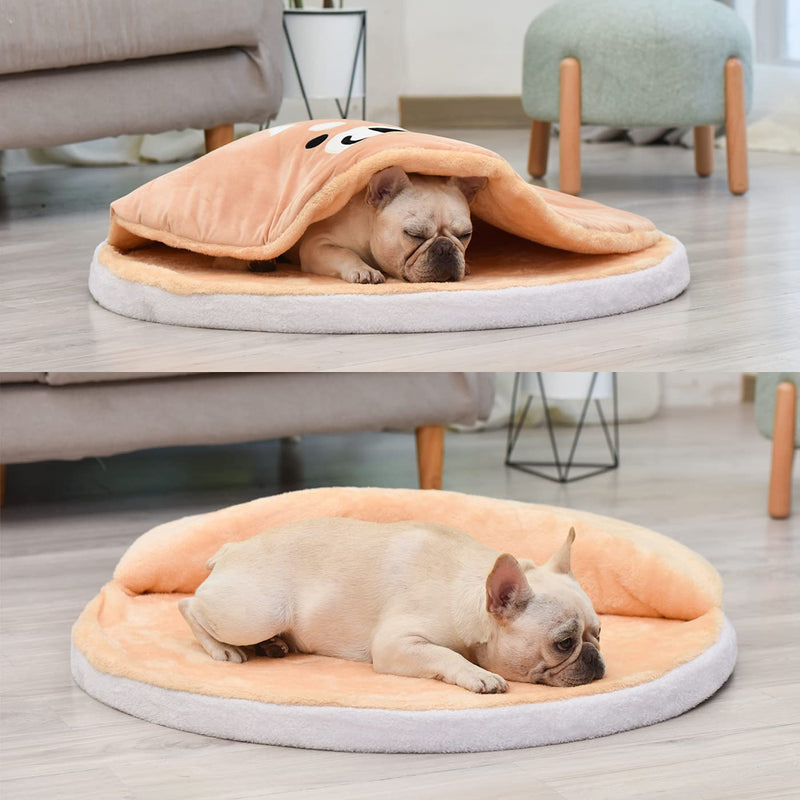 Cozy Cave Pet Bed, Calming Plush Dog Bed with Hooded Blanket, Orthopedic Cute Cave Dog Cat Bed for Dogs and Cats 20 Inch - PawsPlanet Australia
