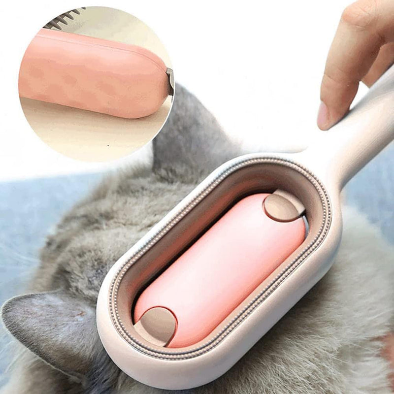 Pet Brush Grooming Comb,Self Cleaning Cat Dog Slicker Brushes with Wet Wipes,Soft Bristles Pet Grooming Brush for Massage and Removal of Loose Hair Tangled Hair rose Long-haired - PawsPlanet Australia