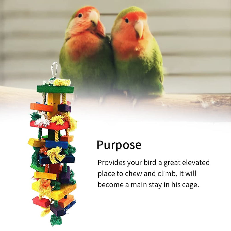 PURATEN Extra Large Bird Parrot Toys, Multicolored Natural Wooden Parrot Chewing Toy, Suitable for a Wide Variety of Large and Small Parrots and Birds - PawsPlanet Australia