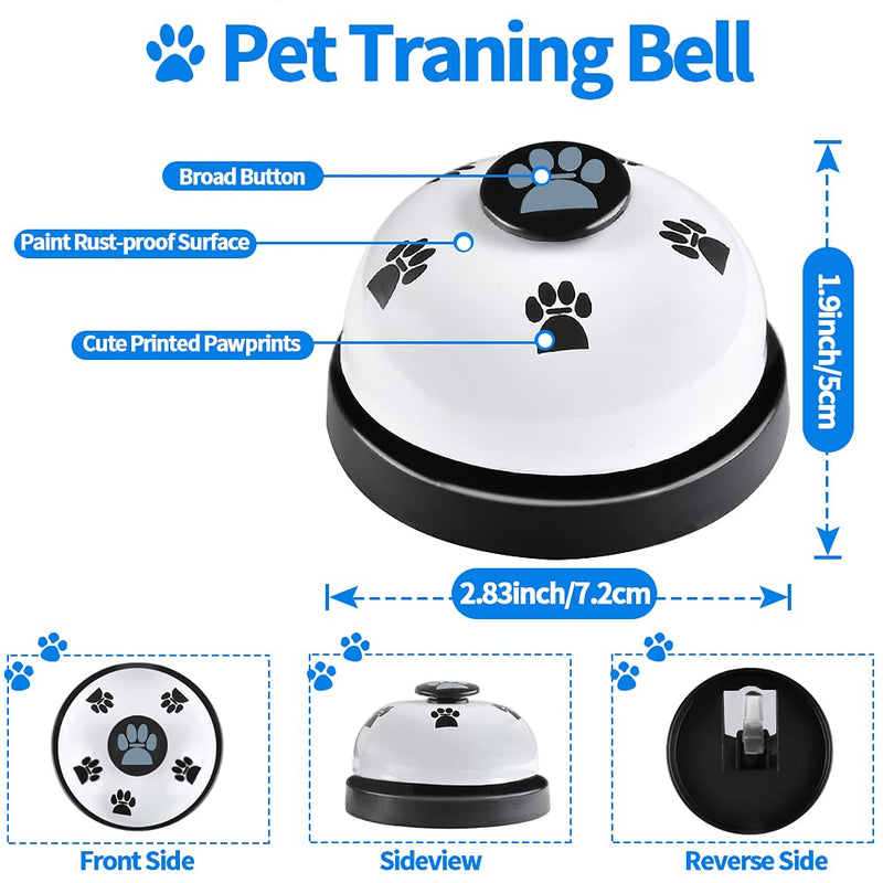 JIMEJV Wireless Doorbell, Dog Smart Bells for Potty Training IP55 Waterproof Touch Button Pet Bells for Dog Puppy Training Sliding Door/Go Outside with 55 Melodies 5 Volume Levels White - PawsPlanet Australia