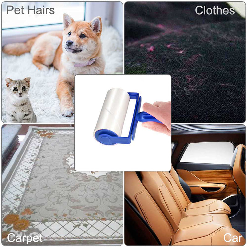 Lint Rollers for Pet Hair Remover Roller, Sticky Roller, Clothes Brush, 600 Sheets Adhesive Roller with 10 Lint Roller Refills & 2 Handles for Coat, Fabric, Bed, Fluff & Dust - PawsPlanet Australia