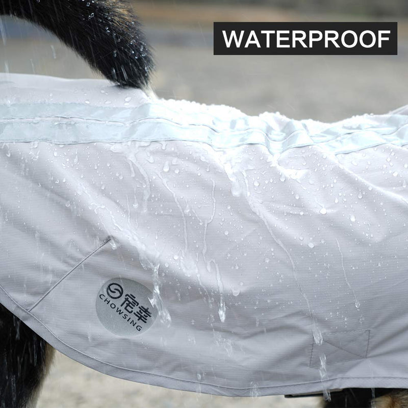 Nourse CHOWSING Dog Raincoat Lightweight Waterproof Dog Raincoats, with Reflective Safety Strip & Leash Hole Raincoat, for Large & Medium Dogs Grey (XXL) XXL- Up to 66 LBS - PawsPlanet Australia