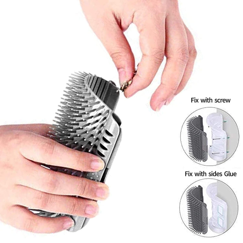 Aisoway 4 pieces cat brush wall corner, self groomer cat, massage corner cat, cat brush comb with catnip for long hair short hair cat massage - PawsPlanet Australia