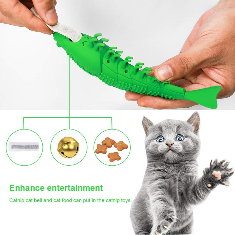 [Australia] - Orisignall Kitten Teething Toys Catnip Toy Cat Toothbrush Durable Hard Rubber Cat Dental Care Refillable Interactive Cat Toys,Cat Interactive Toothbrush Chew Toy,Catnip Kitten Teaser Toy with Bell 