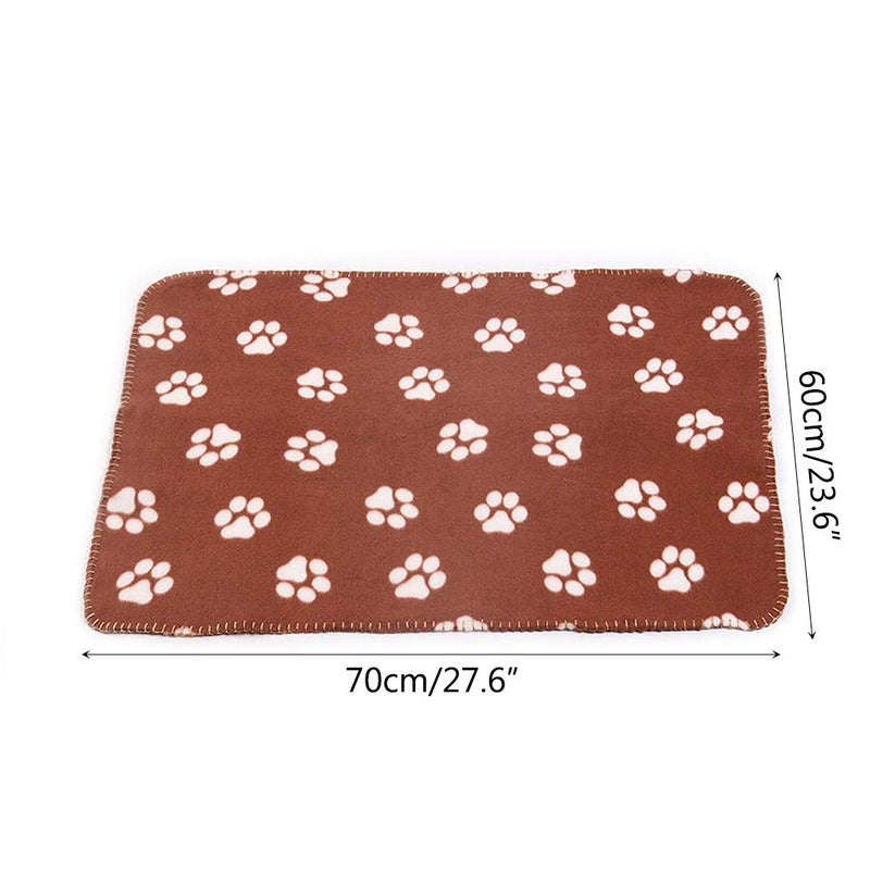 6 Pieces Pet Blanket Cushion Dog Cat Soft Warm Blankets Puppy Washable Sleep Mat Pad Bed Cover With Paw Print(60 x 70cm/23.6 x 27.6 inch, Multicolor) - PawsPlanet Australia