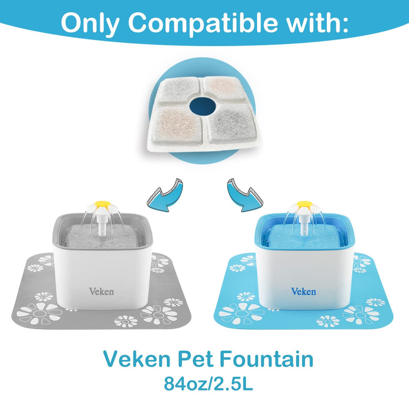 Veken Replacement Filters for 84oz/2.5L Automatic Pet Fountain Cat Water Fountain Dog Water Dispenser 4 Pack - PawsPlanet Australia