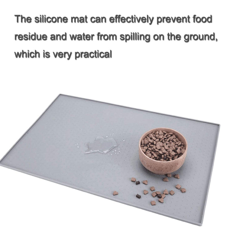 SUOXU Dog and Cat Food Mat, Silicone Pet Feeding Mat, Non Slip Dog Cat Bowl Mat,Waterproof & Non Slip Silicone Pet Feeding Mat for Food and Water Bowls,(48 x 30 cm) - PawsPlanet Australia