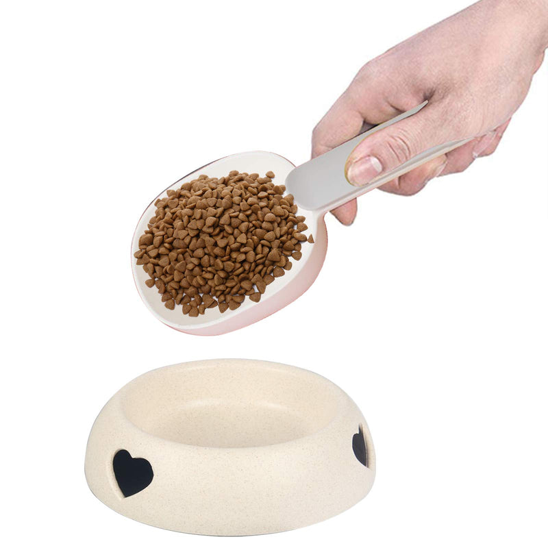 LdawyDE Cat Dog Food Bowls, Pet Feeder, Plastic Cat Feeding Bowls Pet Food and Water Bowls with Heart Shape Pet Bowl for Cats Dogs, Easy Clean,2PCS,13 * 17.5 * 5.8cm Grey - PawsPlanet Australia