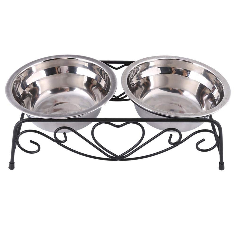 Jadeshay Dog Bowls - Dog Cat Food and Water Bowls Stands Feeder Dishes with 2 Stainless Steel Bowls Shelf Stand - PawsPlanet Australia