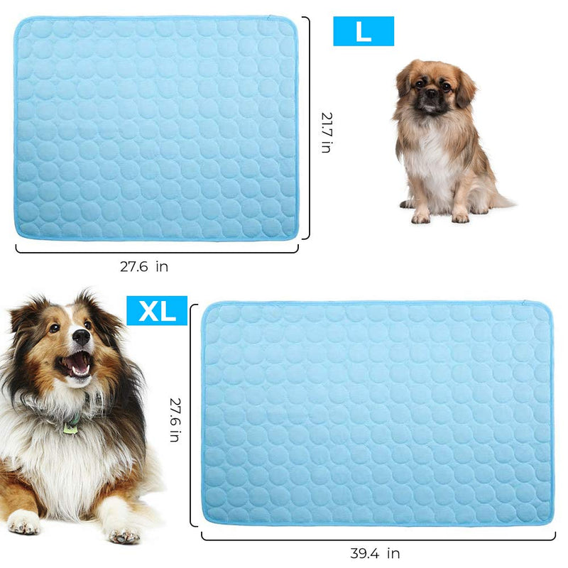 Summer Self-Cooling Pad for Cats and Dogs，Ultra Absorbent Microfiber Dog Cooling Mat，Cool and Comfortable Sleeping Dog Bed Mat，Anti-Slip Machine Washable Pet Mattress Large - PawsPlanet Australia