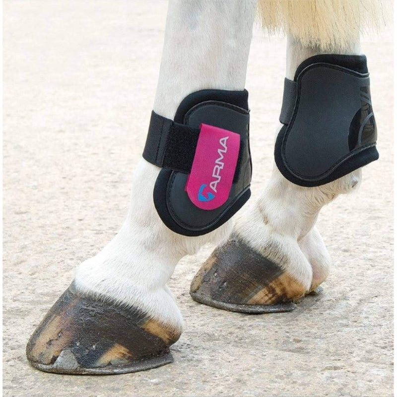 [Australia] - Shires ARMA Fetlock Boots Cob/Full Size Black/Pink 