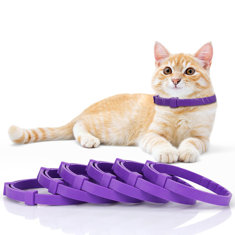 Anipaw Calming Collar for Cats 6 Pack Cat Calming Collar Relaxing Cat Pheromone Collar Adjustable Breakaway Design for Small Medium Large Cats Kitten Peeing Relieve Anxiety and Stress (Purple) Purple - PawsPlanet Australia