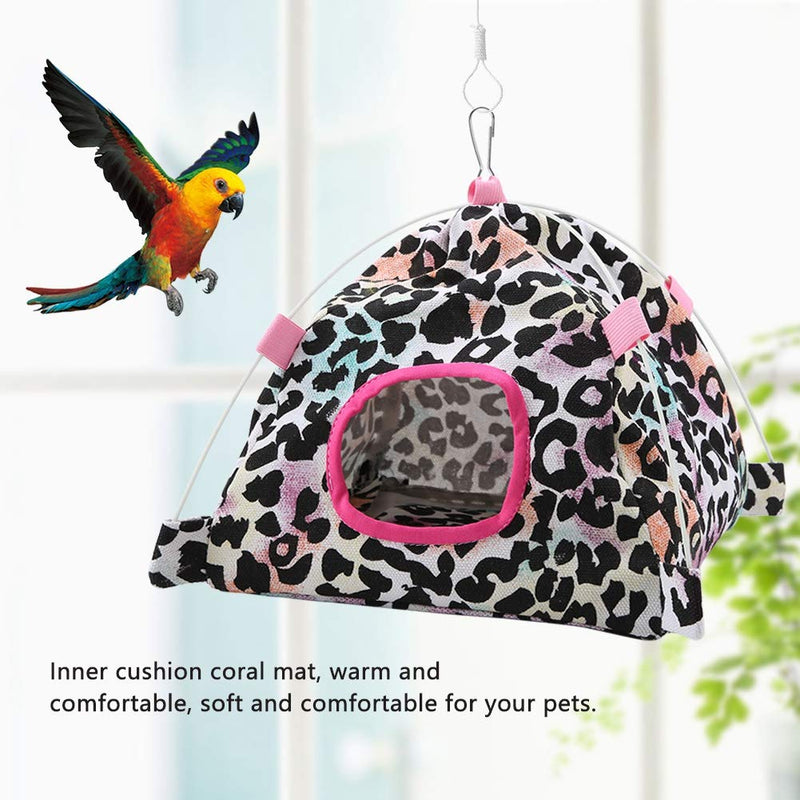 [Australia] - Sheens Bird Hammock, Cartoon Plush Snuggle Happy Hut Tent Bed with Coral Mat for Pet Birds Parrot Small Animals Cage Decor Cow 