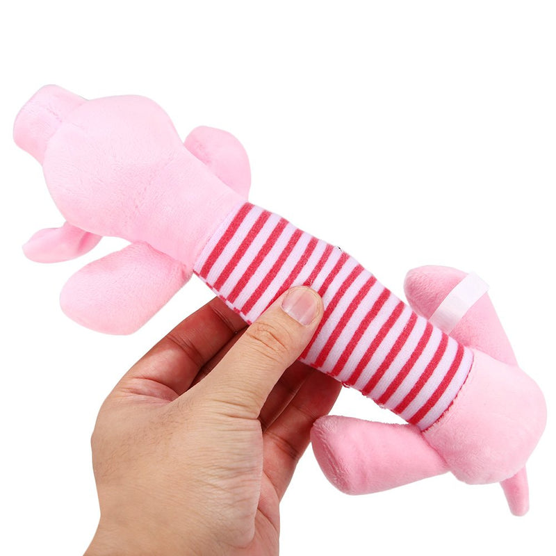 SZMYLED 3 pcs Dog Squeak Toys Soft Plush Toys for Dogs Molar Toy Interactive Toys Best Dog Chew Toy 1*Pink Pig+1*Yellow Duck+1*Gray Elephant 3pcs - PawsPlanet Australia
