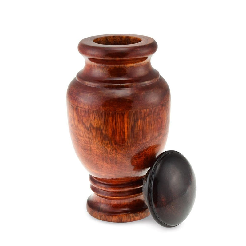 Cherished Urns Sennen Wooden Rounded Urn Pet Cremation Urn - Small. Capacity of 50 cubic inches - PawsPlanet Australia