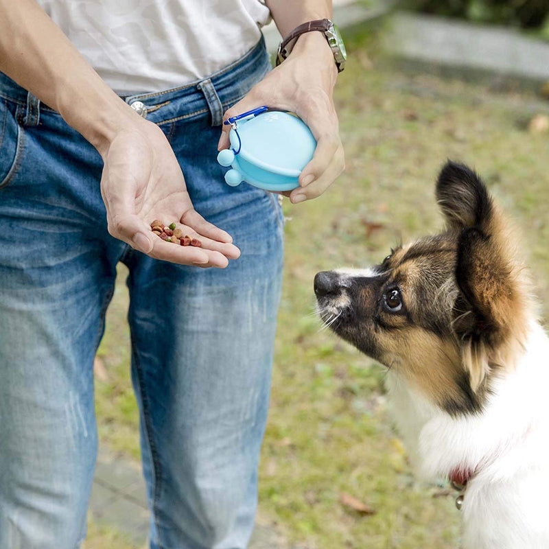 [Australia] - YanHao Dog Treat Bag Fashion Portable Multi-Purpose Small Treat Pouch Pet Treat Bag for Dog Training Sports Blue 