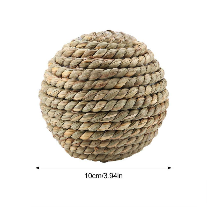 Fdit Small Pet Chewing Toy Natural Grass Rattan Balls Teeth Cleaning Grinding Toys for Rabbit Parrot Guinea Hamster Rat Small Rodents 10cm - PawsPlanet Australia