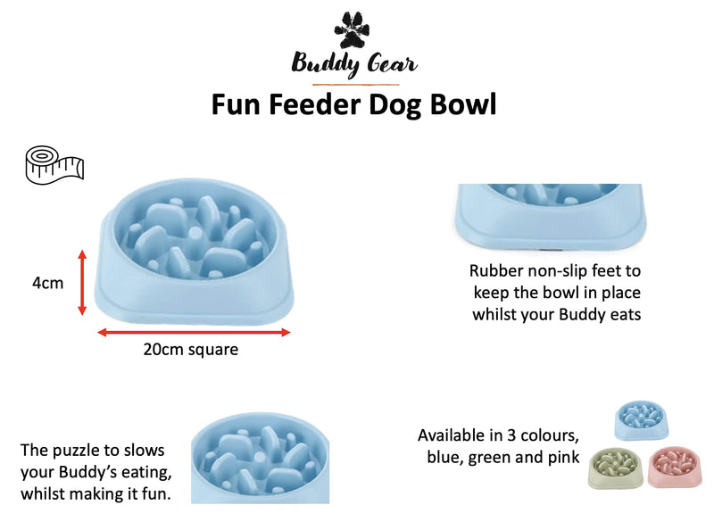 BUDDY GEAR - Slow Feeder Dog Bowl, Bloat Stop, Maze Interactive Puzzle, Non Skid/Slip (Pink) Pink - PawsPlanet Australia