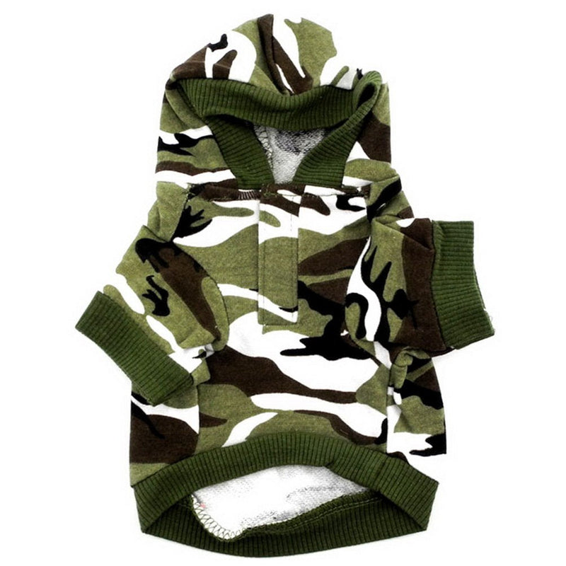 ZUNEA Small Dog Clothes for Male Summer Camo Shirt Hoodie Jumper Puppy T-Shirt Chihuahua Tee Shirts Green XS (This size run small, pls choose the size carefully) XS (Pack of 1) Green Camo - PawsPlanet Australia
