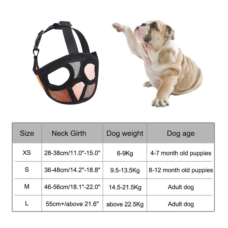 Dog muzzle, breathable mesh mouth guard for English and French bulldogs, anti-eating safe, ideal protection for your medium dog - PawsPlanet Australia