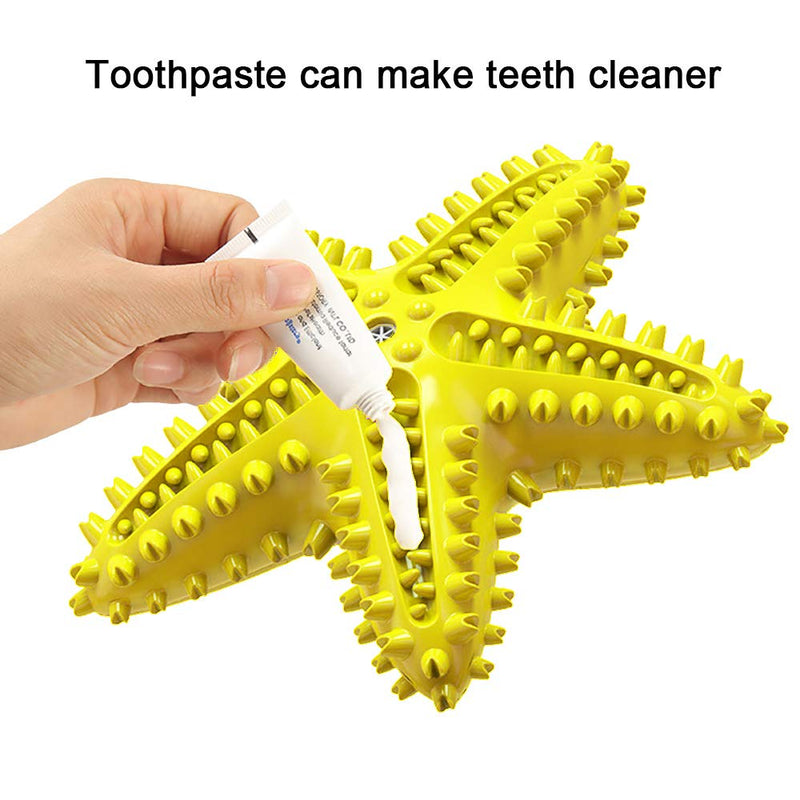 Dog Chew Toys ,Star Pet Molar Stick Teeth Cleaning Toothbrush Squeaky Interactive Multifunction Pet Molar Bite Resistant Toy Outdoor Puzzle Training Toy for Small Medium Dog (Yellow) Yellow - PawsPlanet Australia