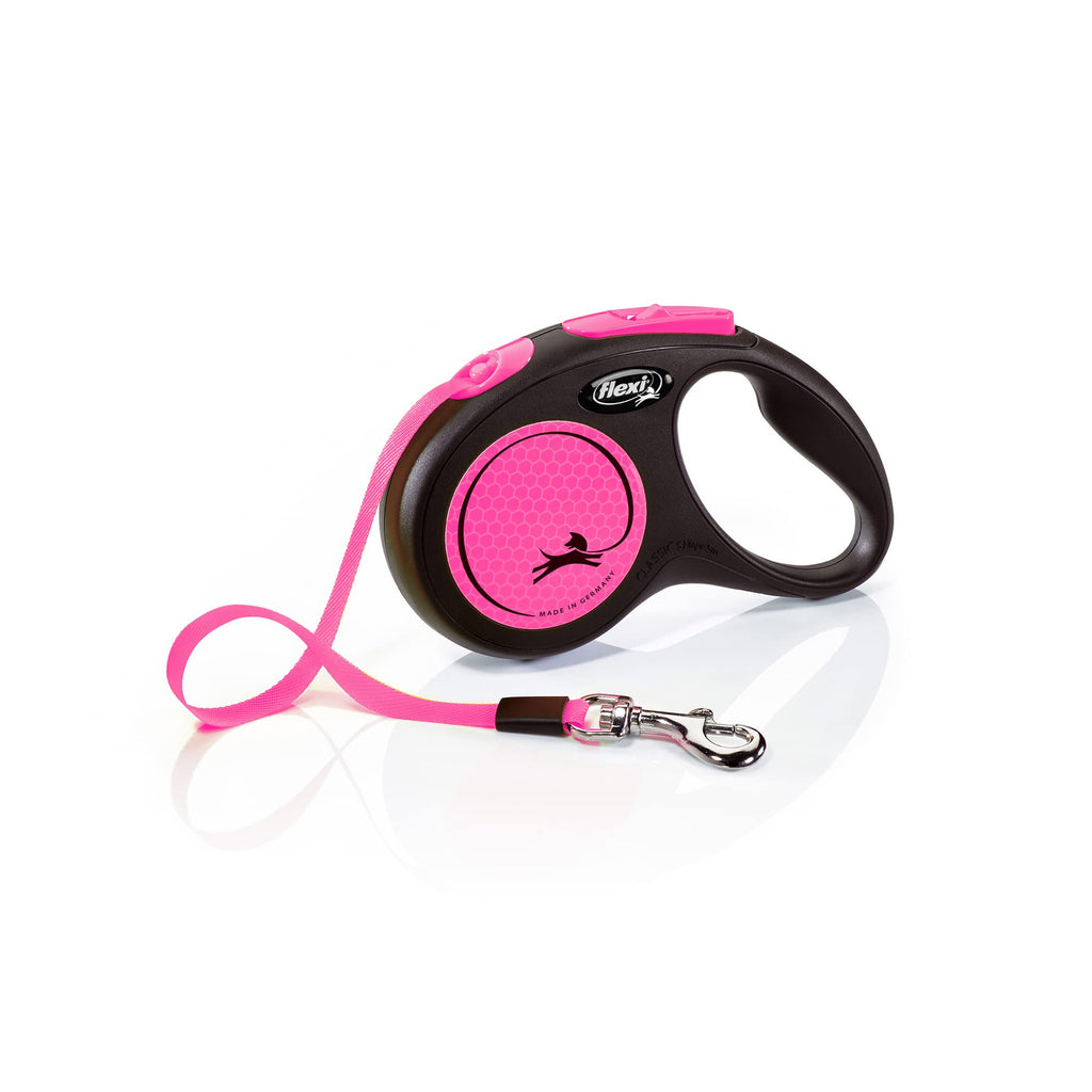 flexi Retractable Leash New Neon - Pink - S, Multi, 4000498032022 S (Pack of 1) - PawsPlanet Australia