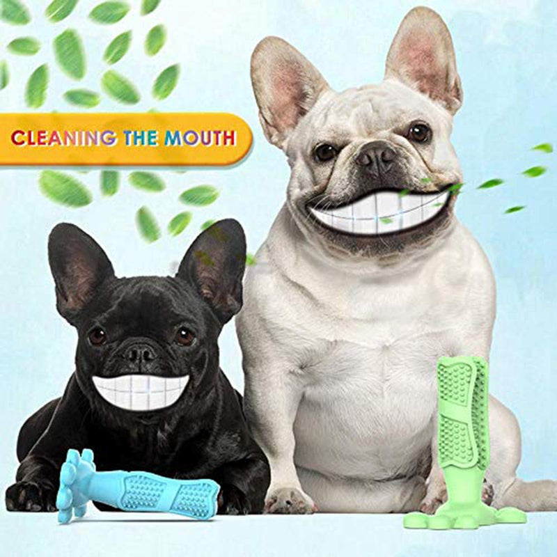 Volwco Dog Chew Cleaning Toothbrush,Dog Brushing Stick For Teeth Natural Non-Toxic & Bite Resistant Silicone Dog Dental Sticks Dog Chew Bone Toys For Small Medium Large Dog Puppy (M-Blue) Blue - PawsPlanet Australia