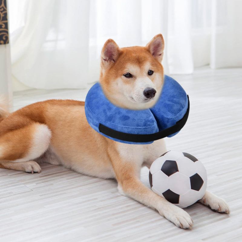 Inflatable collar for pets, dog protective collar, inflatable pet collar, soft adjustable comfortable neck collar for dogs and cats recovery after operations, anti-bite/lick (S) S - PawsPlanet Australia