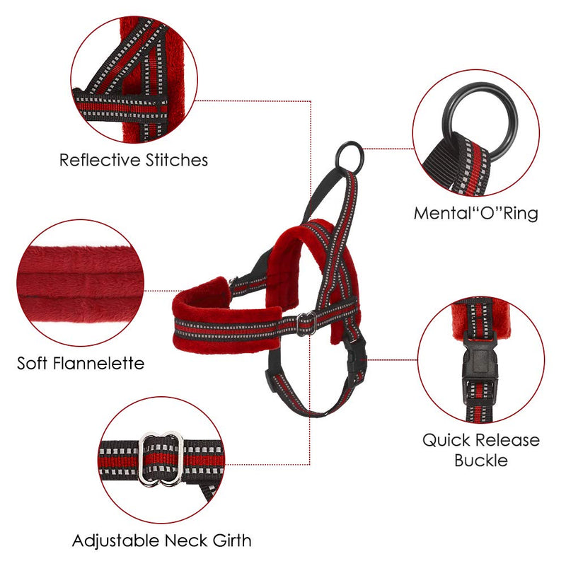 [Australia] - SlowTon No Pull Small Dog Harness and Leash, Heavy Duty Easy for Walk Vest Harness Soft Padded Reflective Adjustable Puppy Harness Anti-Twist 4FT Pet Lead Quick Fit for Small Dog Cat Animal XX-Small Red 