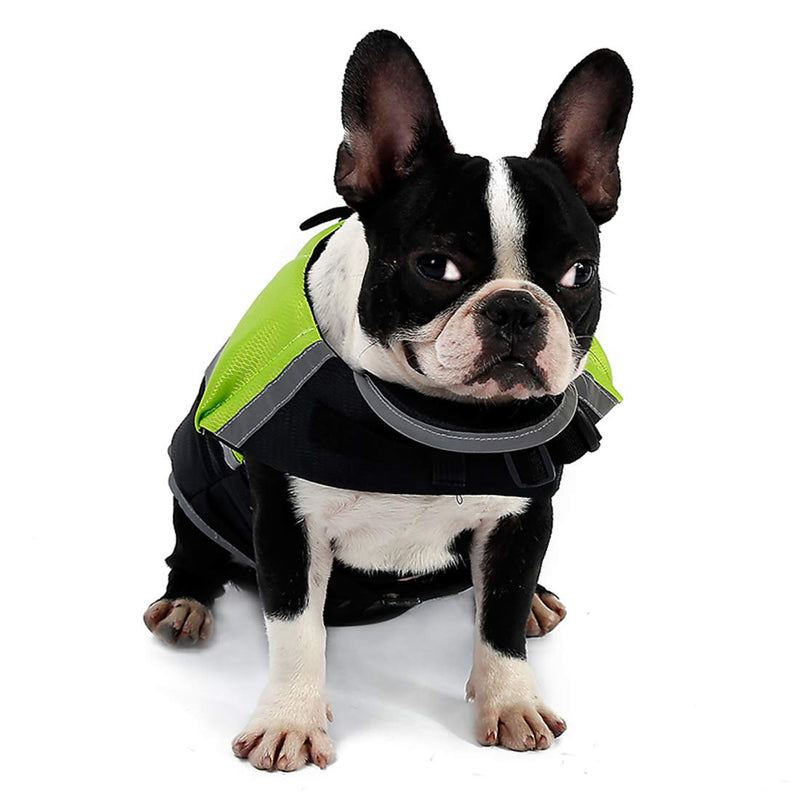 Rantow Dog Life Jacket with Superior Buoyancy & Rescue Handle - High Visibility Float Coat Dog Lifesaver Vest in Beach Pool Boating Safety Swimsuit Preserver (S, Green) S - PawsPlanet Australia